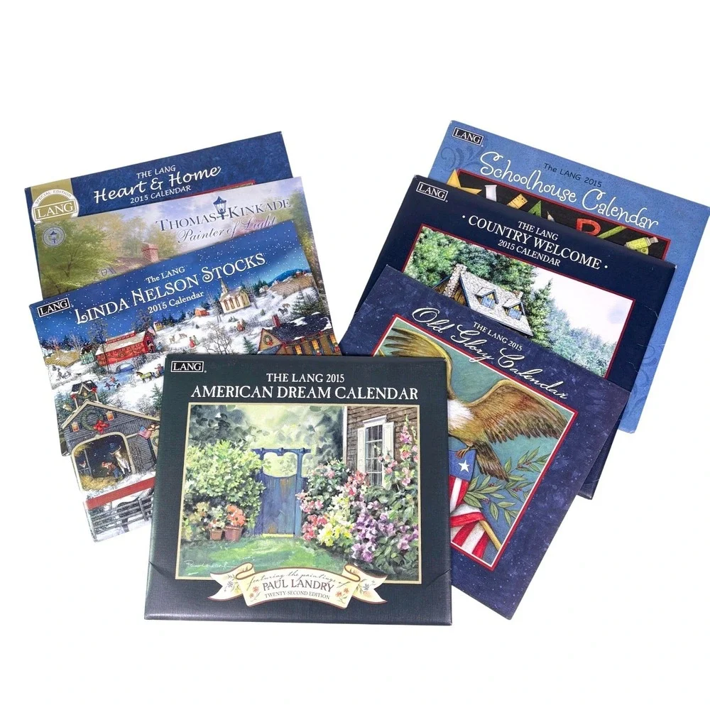 Lang Wall Calendars Art Paintings Lot of 6 Winget Kinkade Stocks Berry Landry